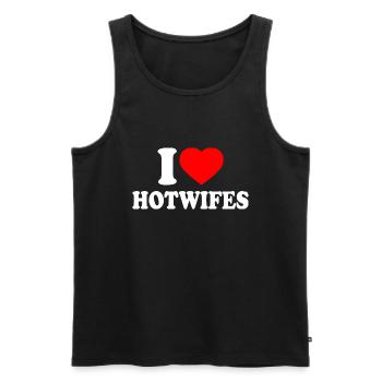 I love hotwifes - Débardeur bio Premium Homme - noir - Devant - AI Model Male 178 light (178cm)