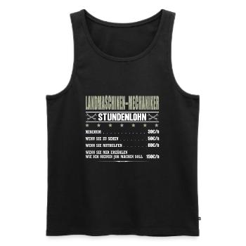Landmaschinenmechaniker Stundenlohn Landmaschinen - Männer Premium Bio Tank Top - Schwarz - Vorne - Michal (187cm)