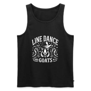 Ziegen und Line Dance lustige Ziege mit Stetson - Männer Premium Bio Tank Top - Schwarz - Vorne - Michal (187cm)