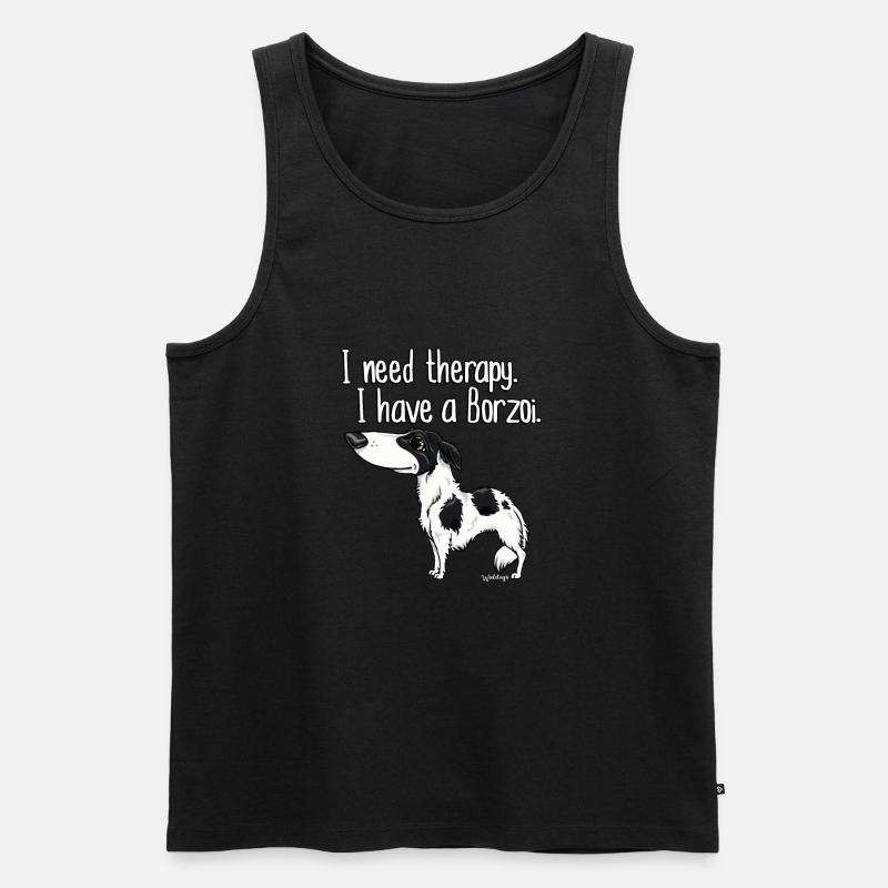 borzoitherapy16 - Männer Premium Bio Tank Top - Schwarz