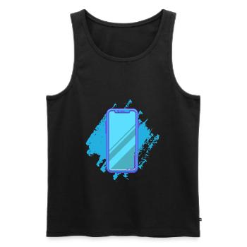 Smartphone, gift mobile phone tablet phone gaming - Men's Premium Organic Tank Top - black - Front - AI Model Male 178 light (178cm)