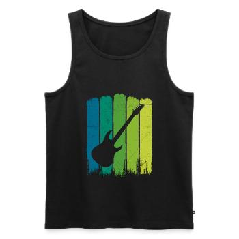 Silhouette de guitare électrique, guitariste rock metal - Débardeur bio Premium Homme - noir - Devant - Michal (187cm)