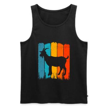 Chèvre, cadeau animal de ferme de chèvre animal - Débardeur bio Premium Homme - noir - Devant - Michal (187cm)