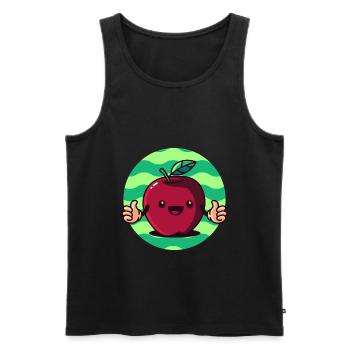 cute apple, fruit fruit vitamins - Men's Premium Organic Tank Top - black - Front - AI Model Male 178 light (178cm)
