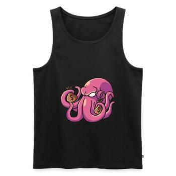Oktopus Geld, reichtum tintenfisch reich kraken - Männer Premium Bio Tank Top - Schwarz - Vorne - AI Model Male 178 light (178cm)