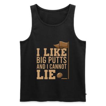 I Like Big Putts, golf golf golfer - Men's Premium Organic Tank Top - black - Front - AI Model Male 178 light (178cm)