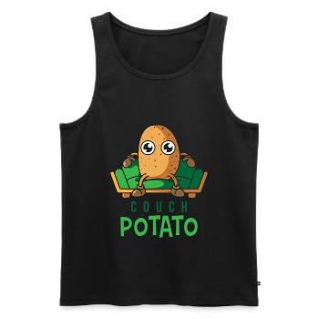 Couch Potato, gift lazy potato chill - Men's Premium Organic Tank Top - black - Front - AI Model Male 178 light (178cm)