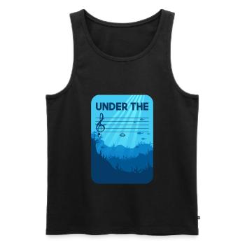 Under The C, musician joke notes classical music - Men's Premium Organic Tank Top - black - Front - Michal (187cm)