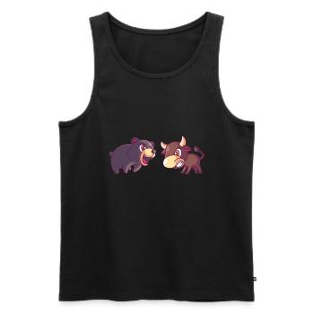 Bear and bull, stock market money finance stock - Men's Premium Organic Tank Top - black - Front - Michal (187cm)
