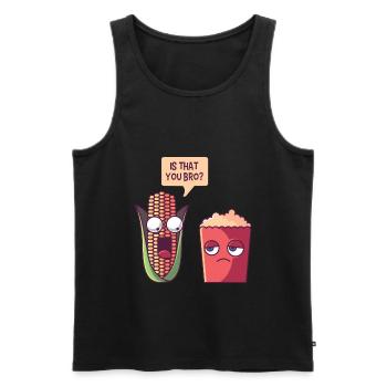 Popcorn - Männer Premium Bio Tank Top - Schwarz - Vorne - Michal (187cm)