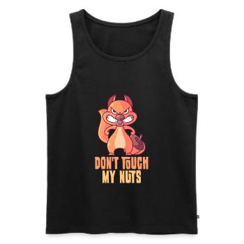 Don't Touch My Nuts - Männer Premium Bio Tank Top - Schwarz - Vorne - AI Model Male 178 light (178cm)