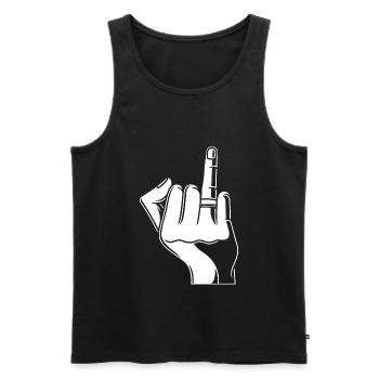 Hand with wedding ring, wedding ring finger engaged - Men's Premium Organic Tank Top - black - Front - Michal (187cm)