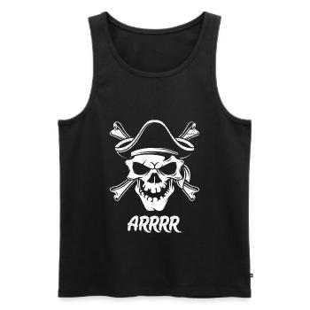 Pirate Arrrr, pirate cadeau pirate - Débardeur bio Premium Homme - noir - Devant - Michal (187cm)