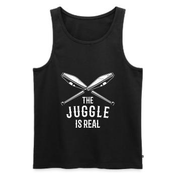 The Juggle Is Real - Men's Premium Organic Tank Top - black - Front - AI Model Male 178 light (178cm)