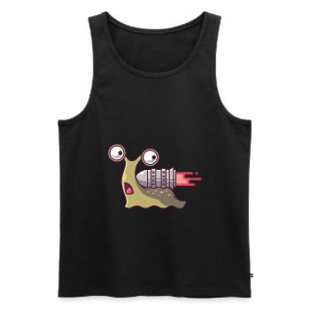 Rocket-powered snail - Men's Premium Organic Tank Top - black - Front - AI Model Male 178 light (178cm)