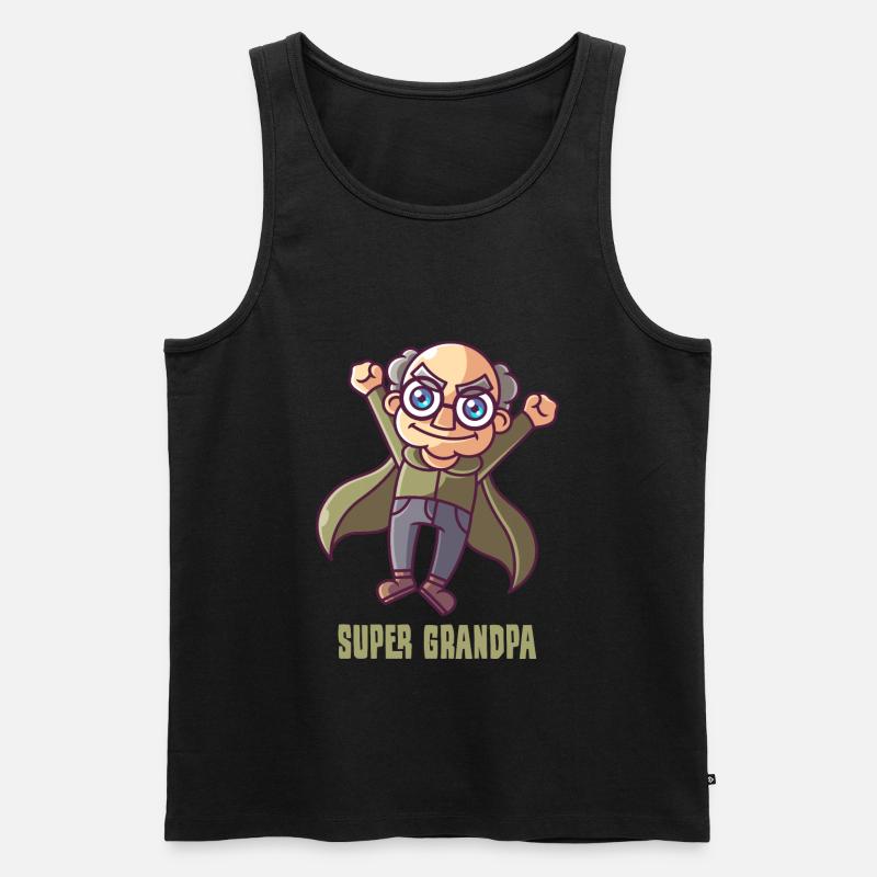 Super Grandpa, opa superheld held - Männer Premium Bio Tank Top - Schwarz