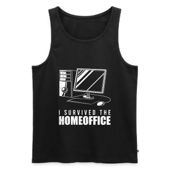 I Survived The Homeoffice - Männer Premium Bio Tank Top - Schwarz - Vorne - AI Model Male 178 light (178cm)