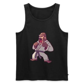 Judo Gorilla, jiu jitsu karate kampfsport - Männer Premium Bio Tank Top - Schwarz - Vorne - Michal (187cm)