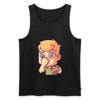 Provocative boy, smelly provocation - Men's Premium Organic Tank Top - black - Front - AI Model Male 178 light (178cm)