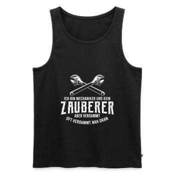 Mechaniker Zauberer - Männer Premium Bio Tank Top - Schwarz - Vorne - Michal (187cm)