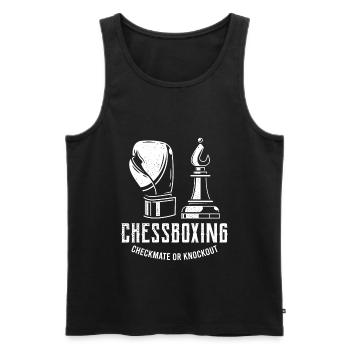 Chessboxing, schach boxen geschenk - Männer Premium Bio Tank Top - Schwarz - Vorne - AI Model Male 178 light (178cm)