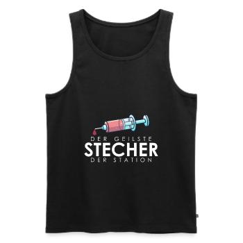 Der geilste Stecher, pflegekraft pflege geschenk - Männer Premium Bio Tank Top - Schwarz - Vorne - Michal (187cm)