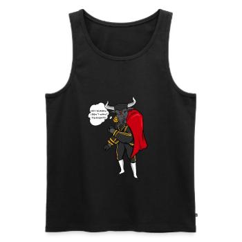 Bull contre corrida, cadeau de bien-être animal torero - Débardeur bio Premium Homme - noir - Devant - AI Model Male 178 light (178cm)