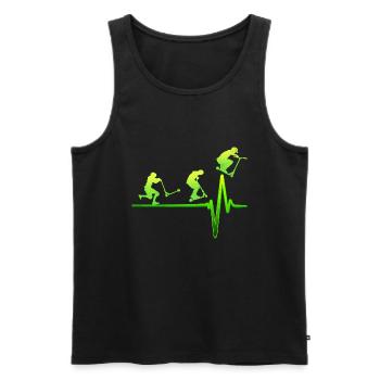 Stunt Scooter ECG Heartbeat Pedal Scooter Gift - Men's Premium Organic Tank Top - black - Front - Michal (187cm)