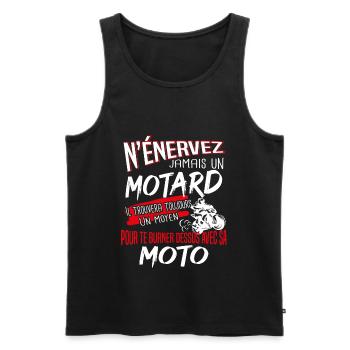 moto cadeau humour motard - Débardeur bio Premium Homme - noir - Devant - Michal (187cm)