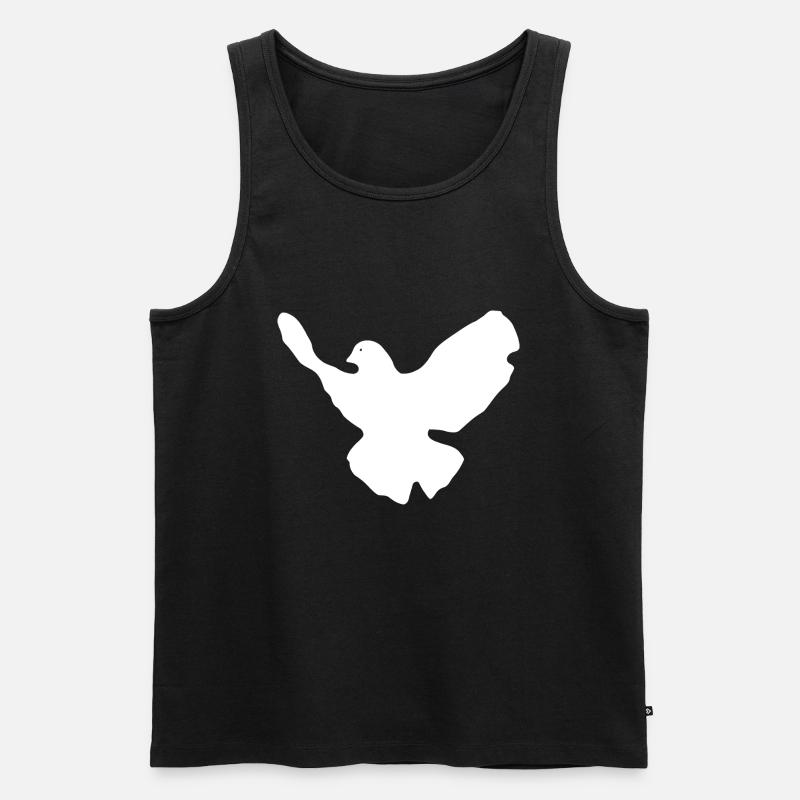 Friedenstaube - Männer Premium Bio Tank Top - Schwarz