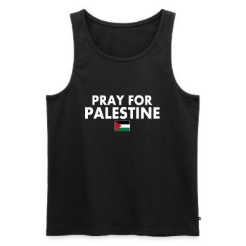 Pray for palestine - Männer Premium Bio Tank Top - Schwarz - Vorne - Michal (187cm)