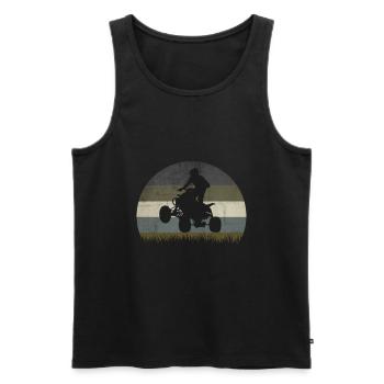Quad vintage - Débardeur bio Premium Homme - noir - Devant - Michal (187cm)