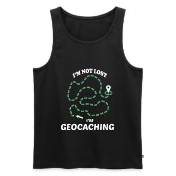 I m not lost im geocaching - t-shirt gift idea - Men's Premium Organic Tank Top - black - Front - Michal (187cm)