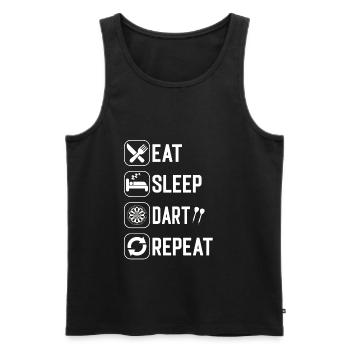Eat Sleep Dart Repeat - Débardeur bio Premium Homme - noir - Devant - Michal (187cm)