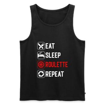 Eat Sleep Roulette Repeat - Men's Premium Organic Tank Top - black - Front - AI Model Male 178 light (178cm)