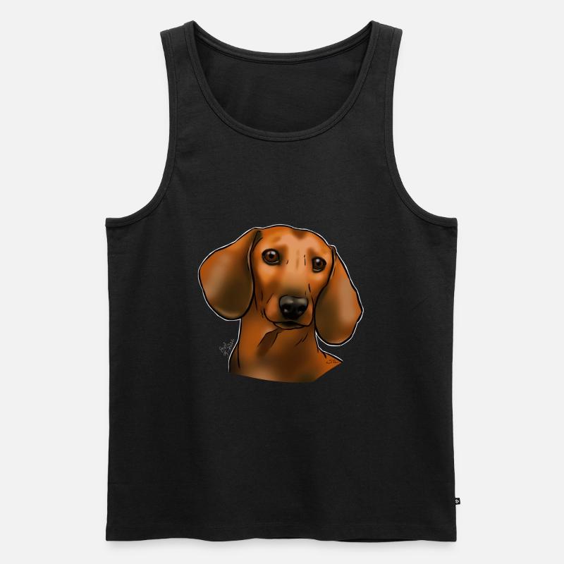 Dackelschokolade (ohne Text) dunkle Textilien) - Männer Premium Bio Tank Top - Schwarz