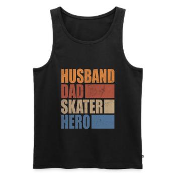 Husband Dad Skater Hero Patinage Skate Skate Board - Débardeur bio Premium Homme - noir - Devant - Michal (187cm)