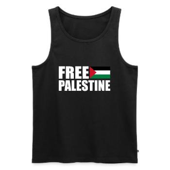 Free palestine - Débardeur bio Premium Homme - noir - Devant - Michal (187cm)
