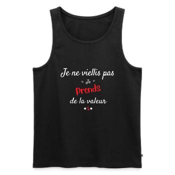 Je ne vieillis pas idée cadeau anniversaire - Débardeur bio Premium Homme - noir - Devant - Michal (187cm)
