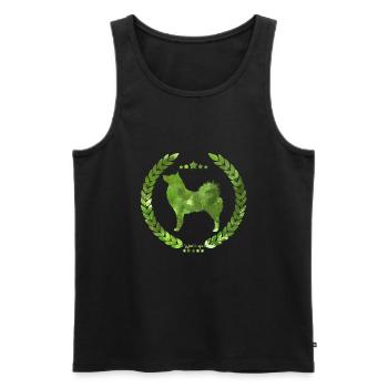 Finnish Spitz Ear Army Green - Men's Premium Organic Tank Top - black - Front - Michal (187cm)