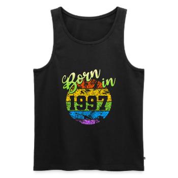 Born in 1997 - Men's Premium Organic Tank Top - black - Front - Michal (187cm)