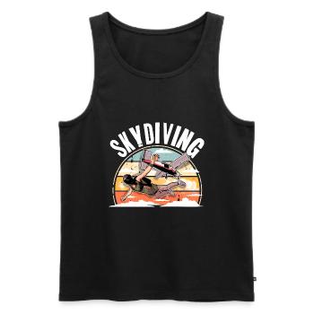 Skydiving Parachuting Parachute - Men's Premium Organic Tank Top - black - Front - AI Model Male 178 light (178cm)