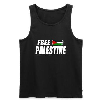 Free palestine - Débardeur bio Premium Homme - noir - Devant - AI Model Male 178 light (178cm)