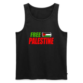 Free palestine - Débardeur bio Premium Homme - noir - Devant - Michal (187cm)
