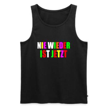 Nie wieder ist jetzt - Männer Premium Bio Tank Top - Schwarz - Vorne - Michal (187cm)