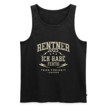 Rentner 2025 Ich Habe Fertig - Männer Premium Bio Tank Top - Schwarz - Vorne - Michal (187cm)