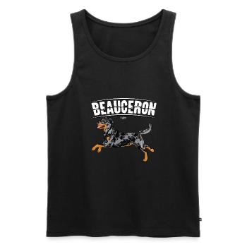 beauceron - Männer Premium Bio Tank Top - Schwarz - Vorne - AI Model Male 178 light (178cm)