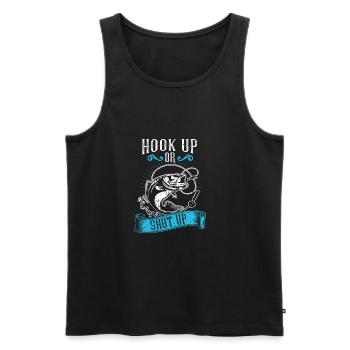 Accrocher pêcheur pêcheur pêcheur sportif pêche poisson - Débardeur bio Premium Homme - noir - Devant - Michal (187cm)