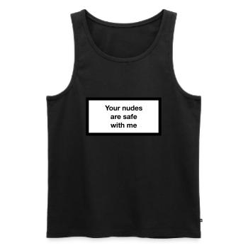 Your nudes are safe with me - Männer Premium Bio Tank Top - Schwarz - Vorne - AI Model Male 178 light (178cm)