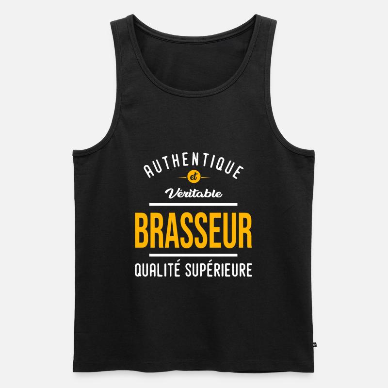 Beruf BREWER authentische Zitate Beruf - Männer Premium Bio Tank Top - Schwarz